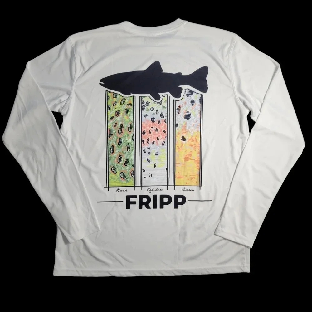 Fripp Performance Fishing Shirt, Men's S, Trout Graphic Long-sleeve Tee